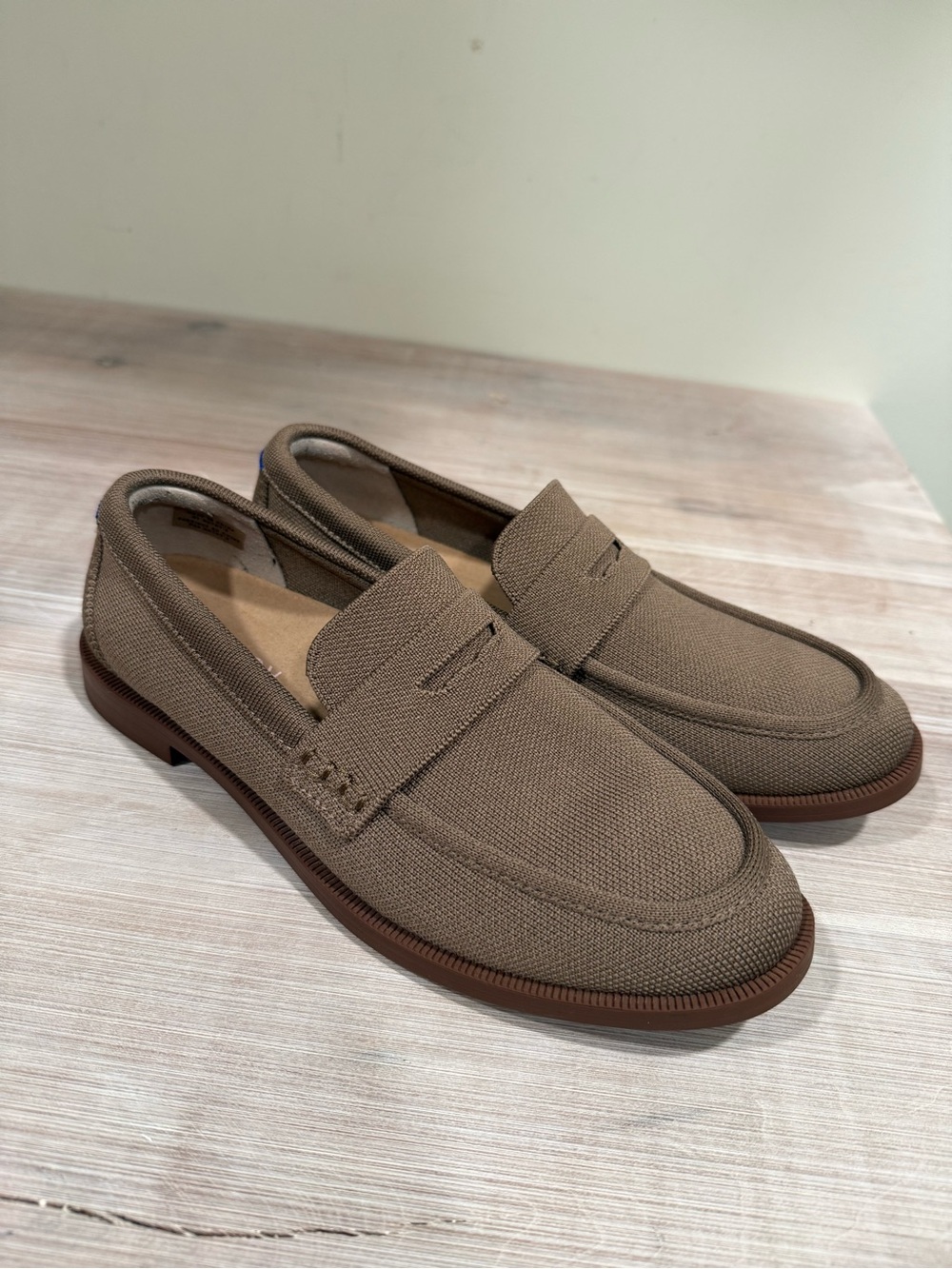 Rothy's Women's Taupe Knit Penny Loafers driver 8.5